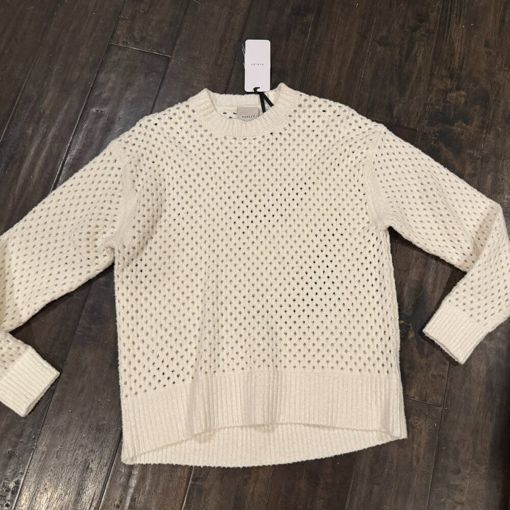 NWT Varley Grady Boucle Knit Sweater Cream - Picture 4 of 11